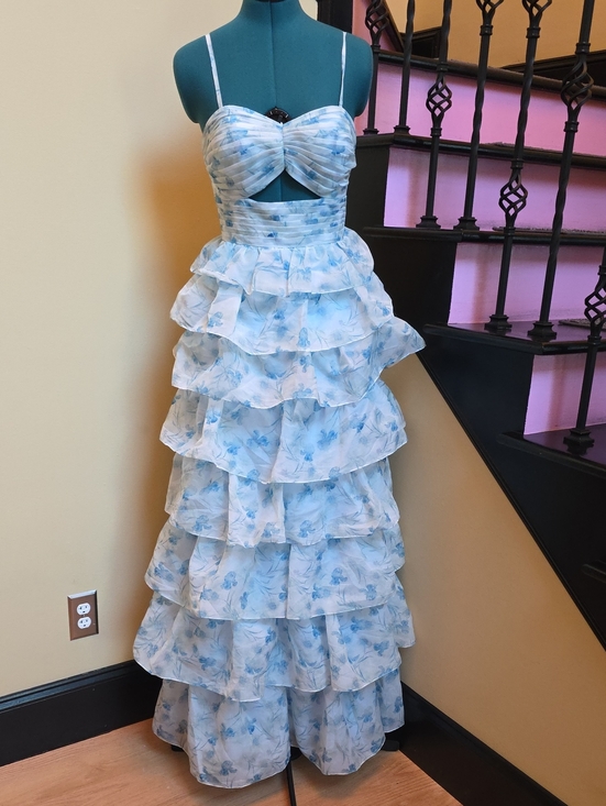 Dresses & Skirts - NWOT Blue Floral Tiered Ruffle Maxi/Formal Dress